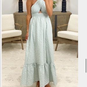 ShopTalulah “garden district” green and white gingham maxi dress
